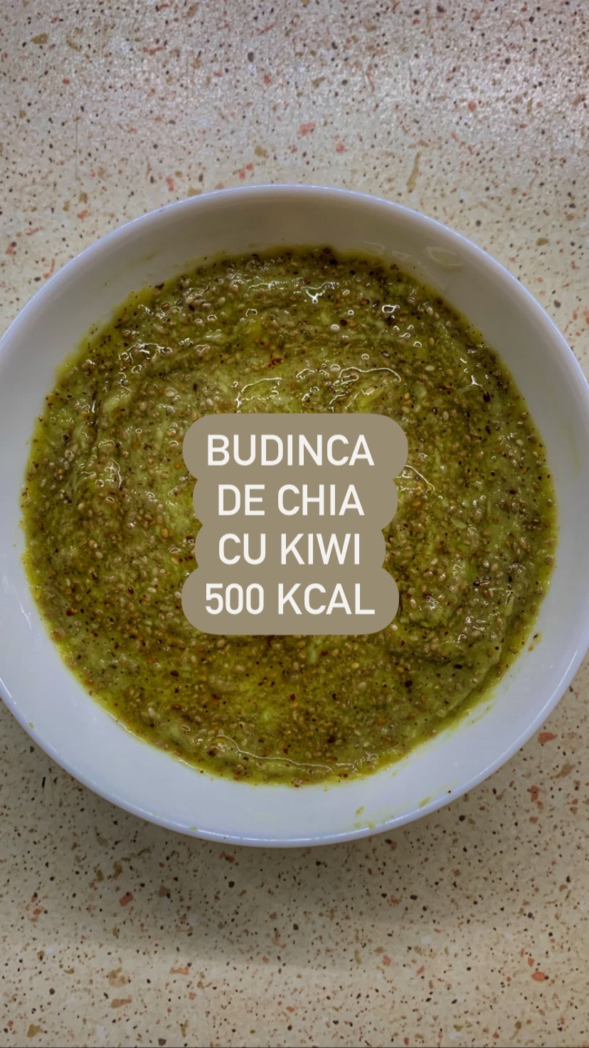 Budinca din chia si kiwi, 500 kcal